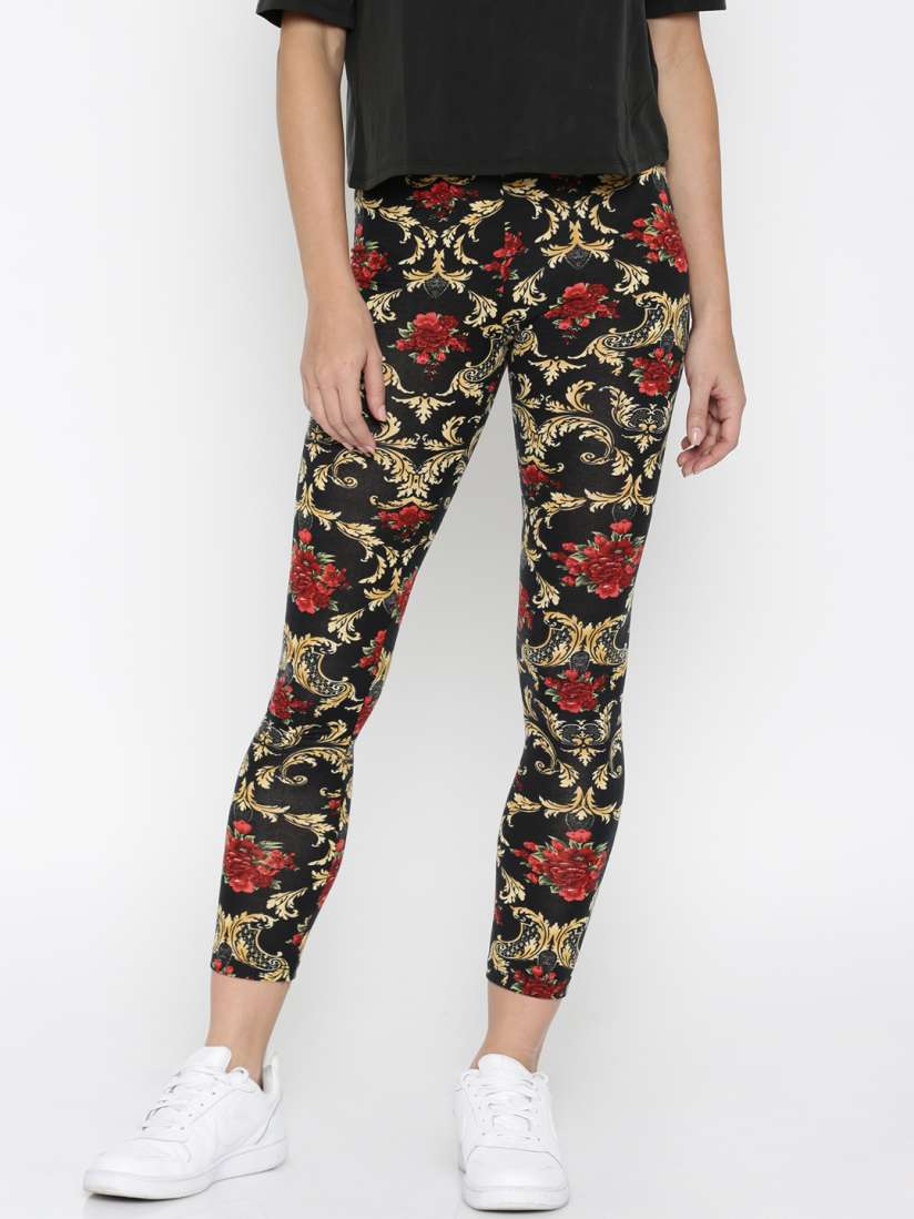 Printed jeggings myntra hot sale