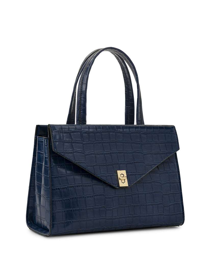 Navy blue satchel handbags best sale