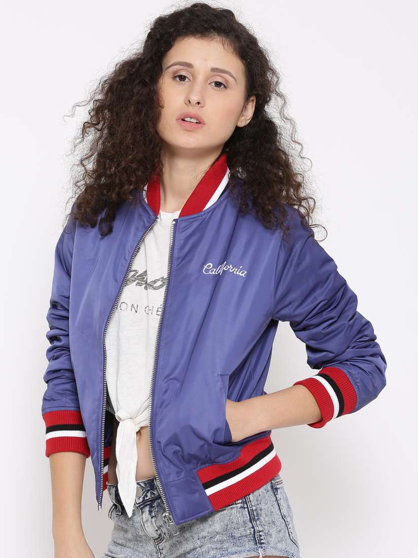 Forever 21 blue bomber jacket outlet
