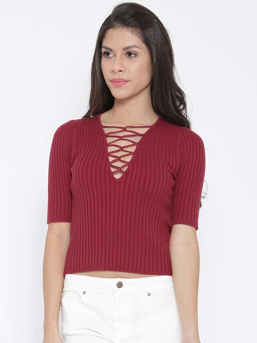 forever 21 ribbed v neck top