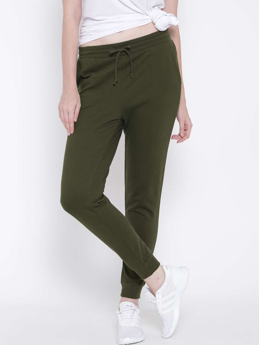 Buy FOREVER 21 Olive Green Track Pants Track Pants for Women 1552582 Myntra