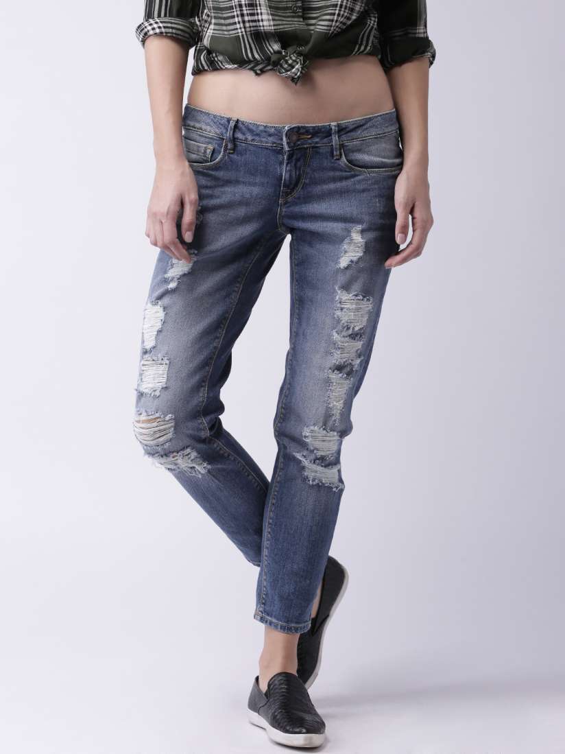 Ripped jeans for girls myntra top