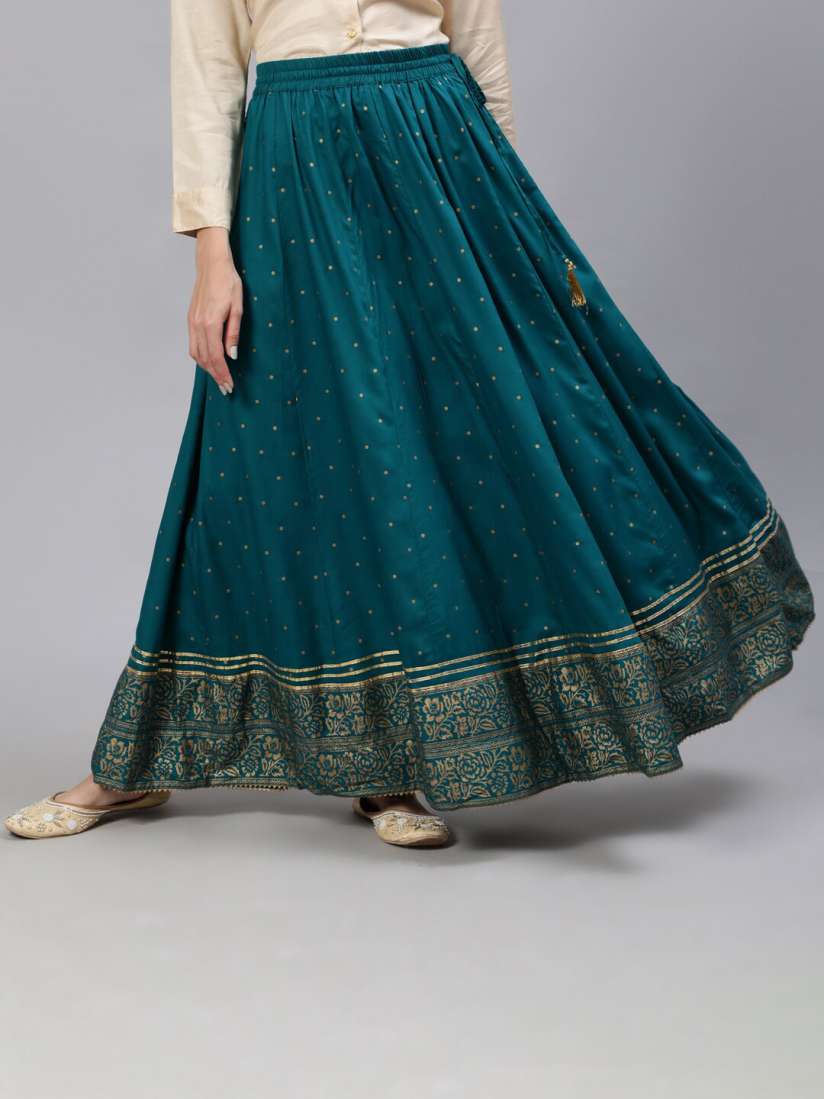 Long skirt with kurti myntra top