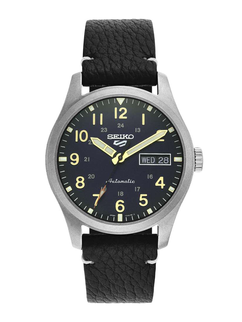 Buy SEIKO Men Blue Dial Black Leather Straps Analogue Automatic Watch SRPG39K1 Watches for Men 15540014 Myntra