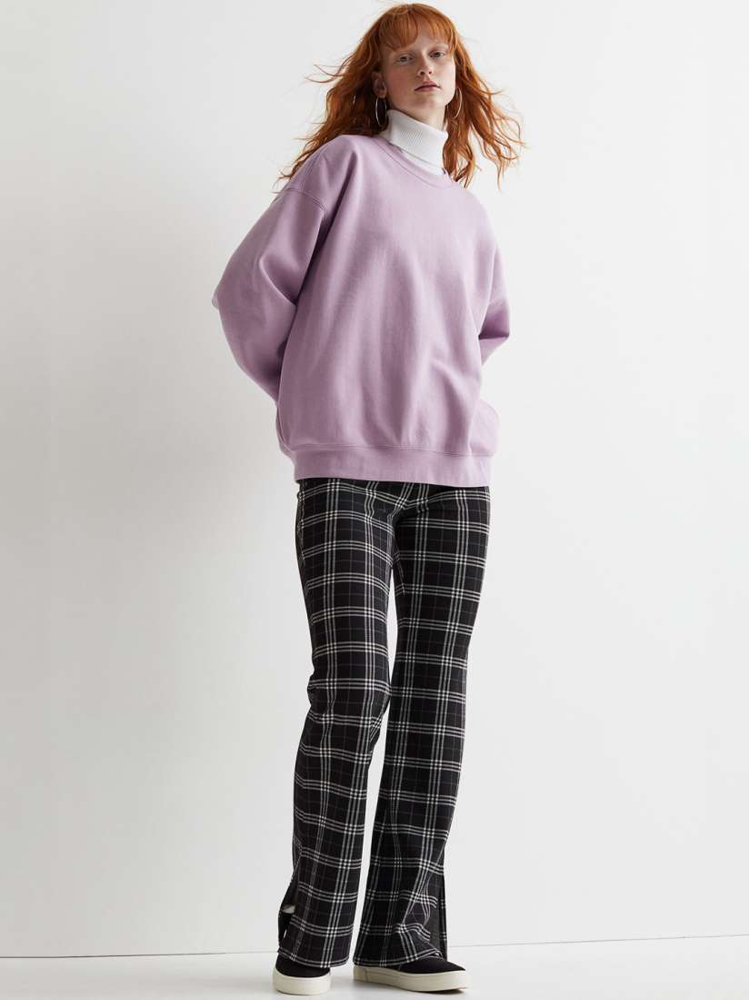 Buy H M Women Lavender Solid Oversized Sweatshirt Sweatshirts for Women 15545766 Myntra