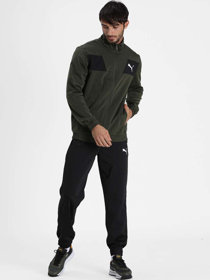 Buy Puma Men Olive Green Solid Sports Tracksuits Tracksuits for Men 15565682 Myntra