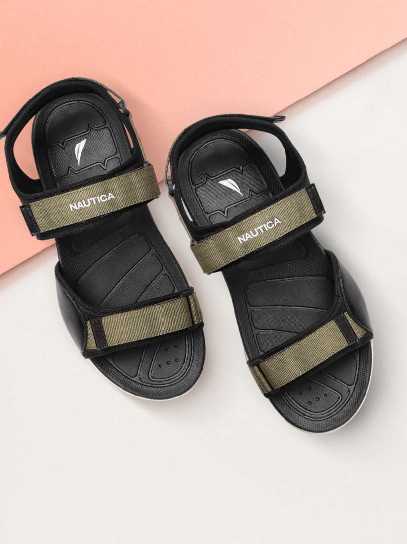 Buy Nautica Men Olive Green Black Brand Logo Print Sports Sandals Sandals for Men 15565868 Myntra