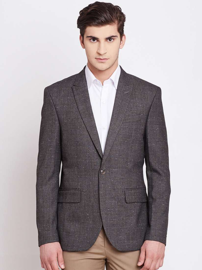 Semi Formal Mens Blazer Gray Tahvo Grey Tweed Regular Solid Mens