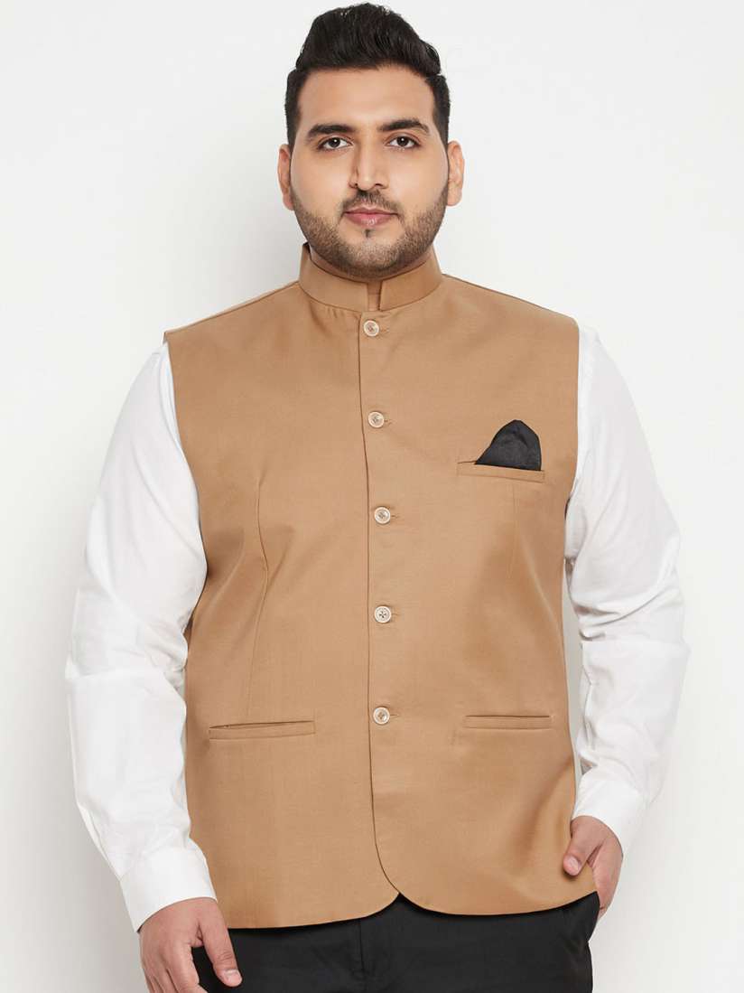 Buy VASTRAMAY Men Beige Solid Bandhgala Woven Nehru Jacket Nehru Jackets for Men 15573432 Myntra