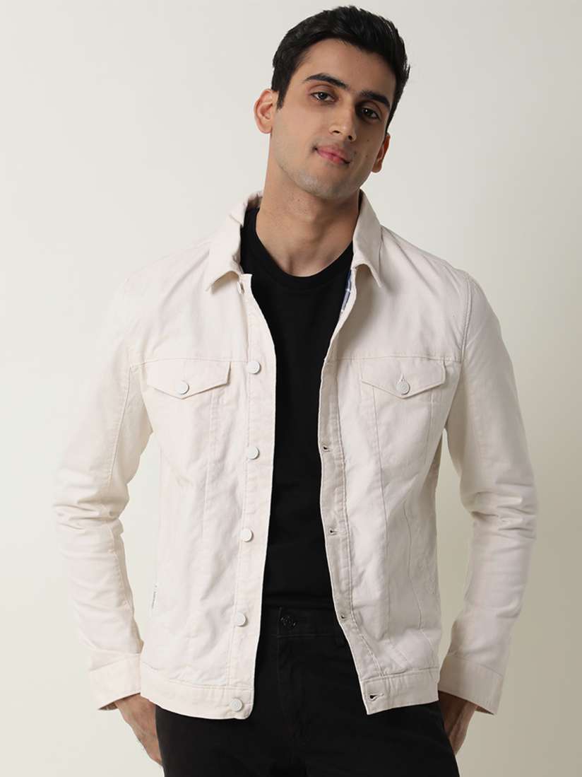 Buy RARE RABBIT Men Off White Denim Jacket Jackets for Men 15575646 Myntra