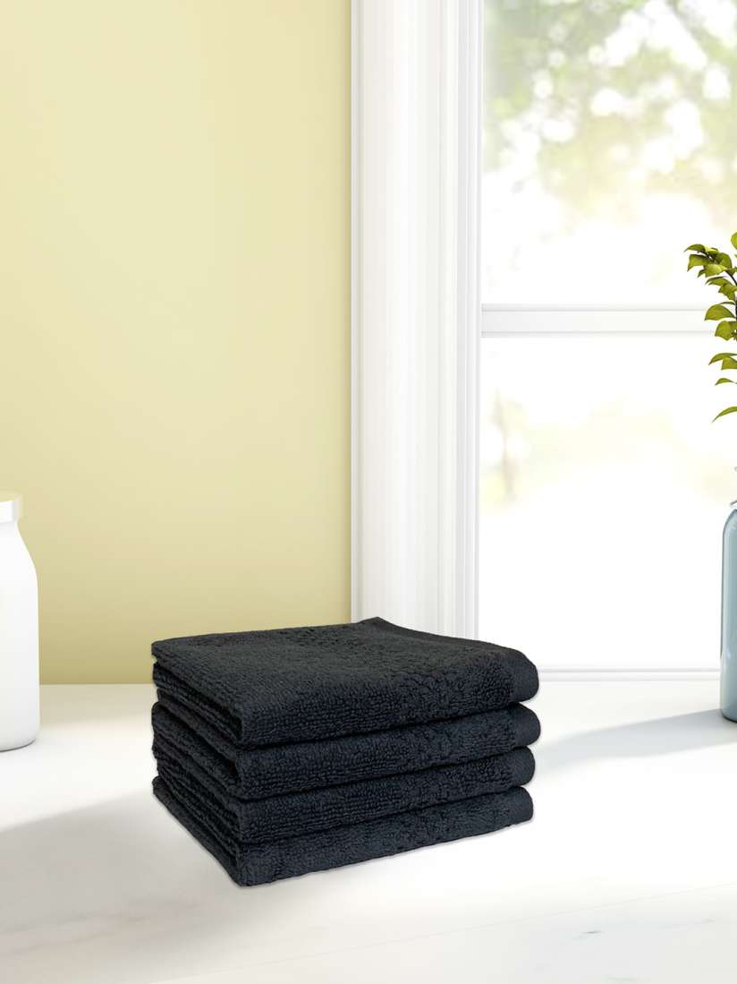 Buy SPACES Unisex Set Of 4 Green Solid 450 GSM Cotton Face Towels Face Towels for Unisex 15575758 Myntra