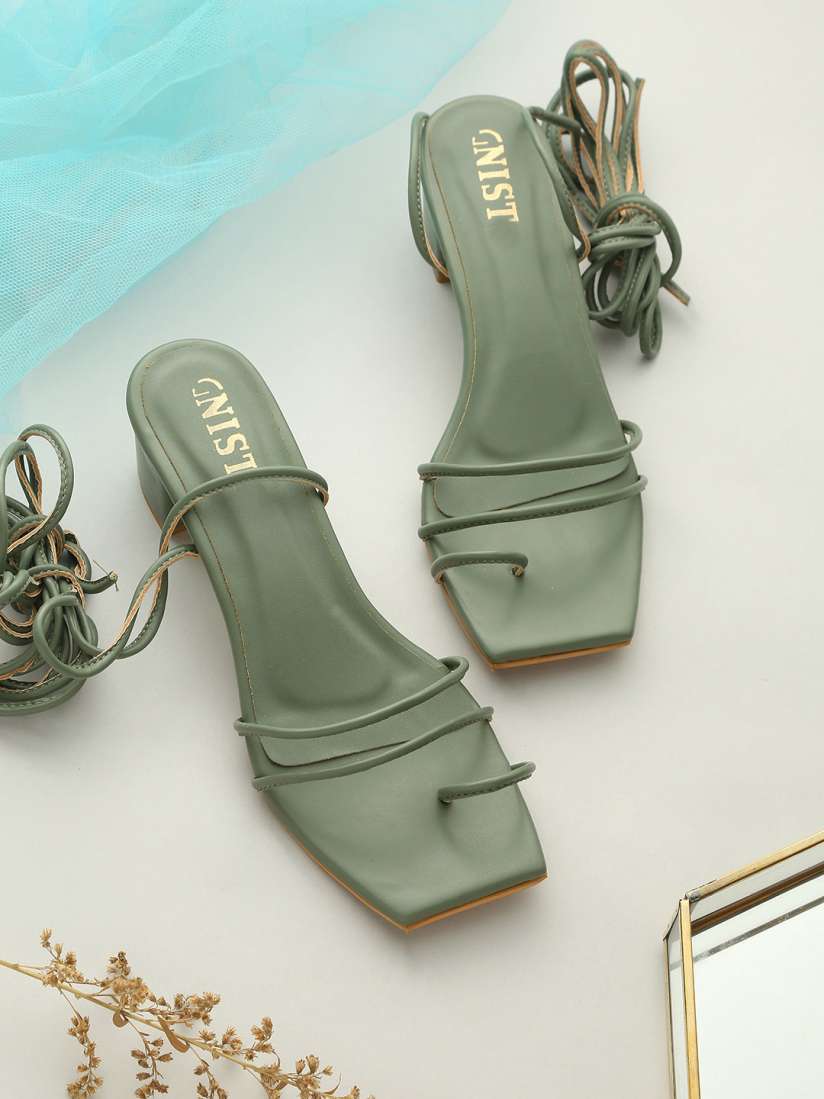 Olive green block heels hot sale