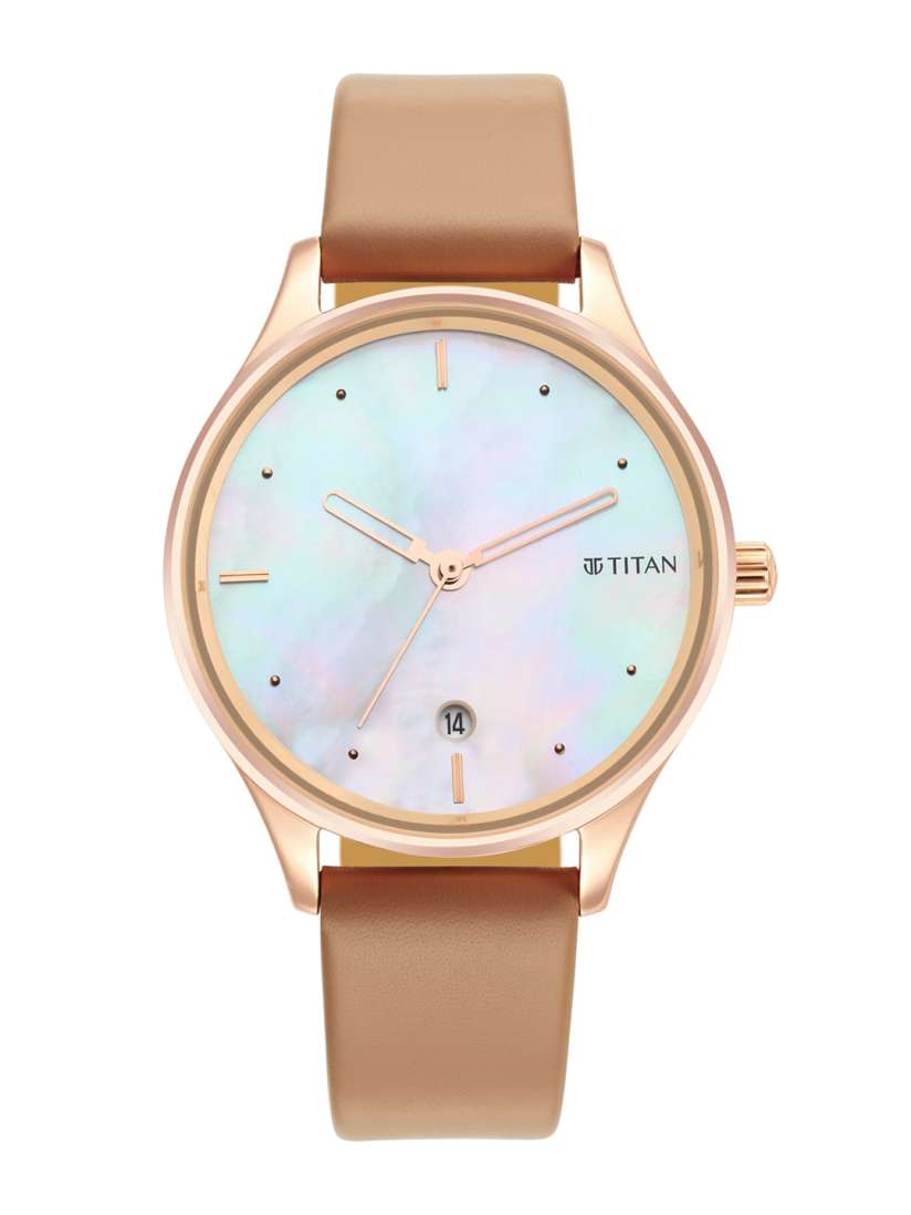 Titan leather belt watches for ladies best sale