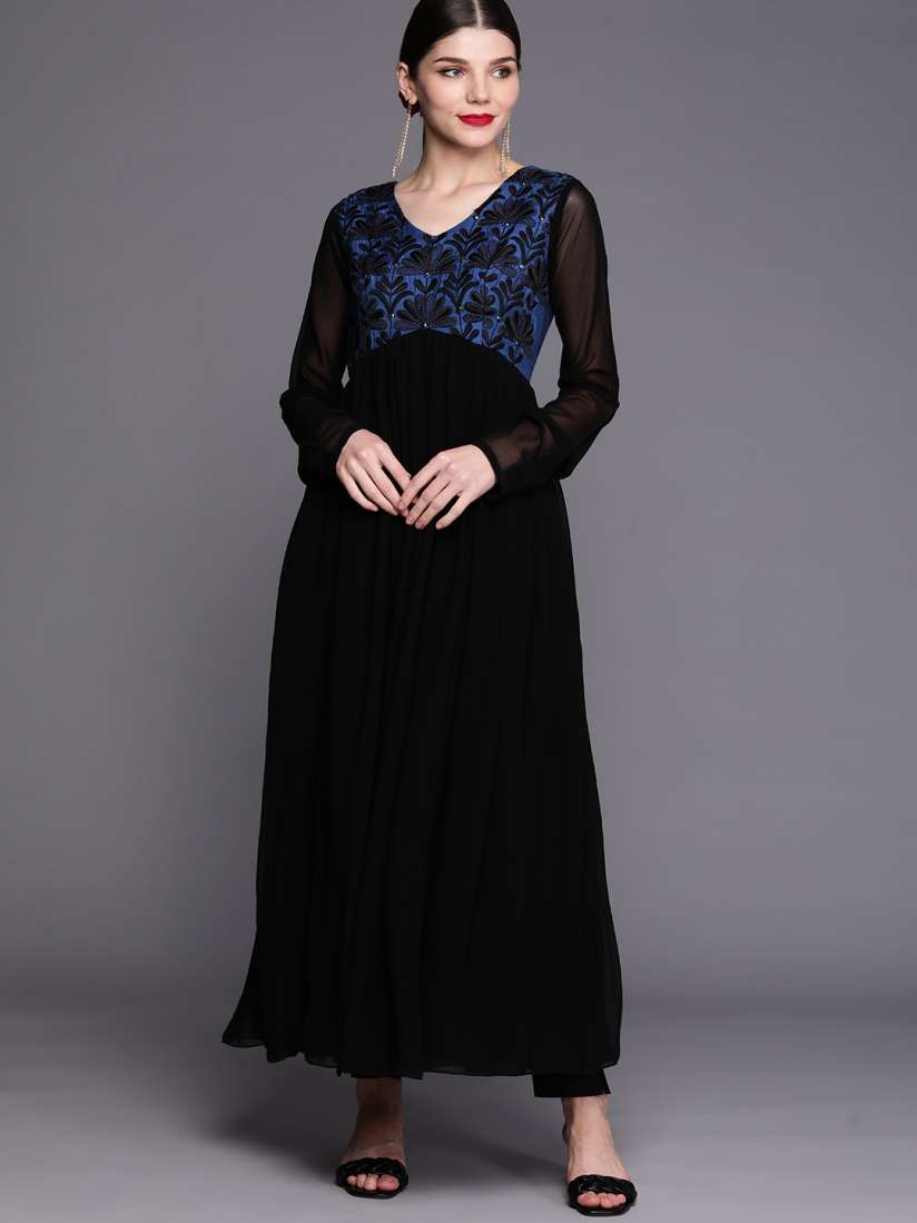 Inddus black anarkali online
