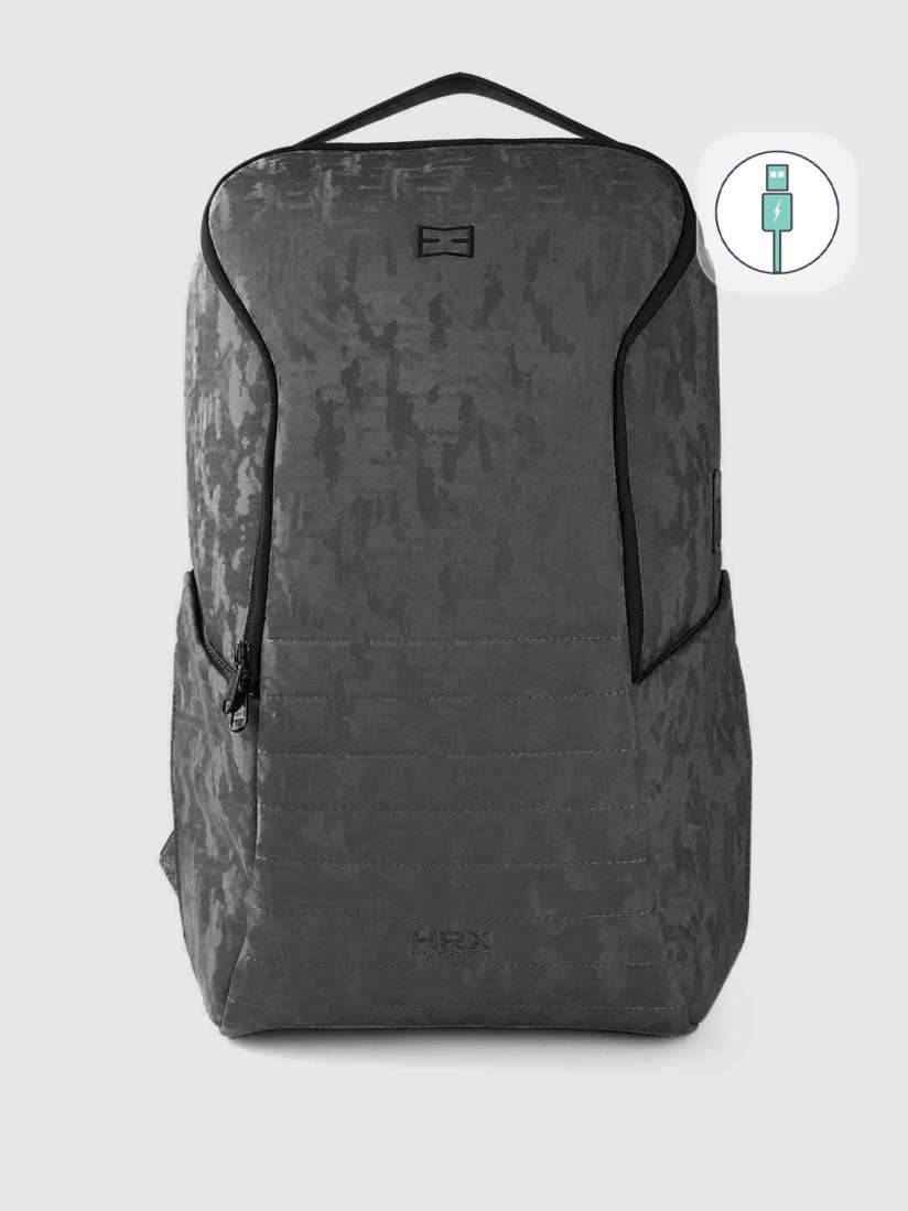 Buy HRX by Hrithik Roshan Unisex Black Camouflage Print Unisex Backpack with USB Charging Port Backpacks for Unisex 15587532 Myntra