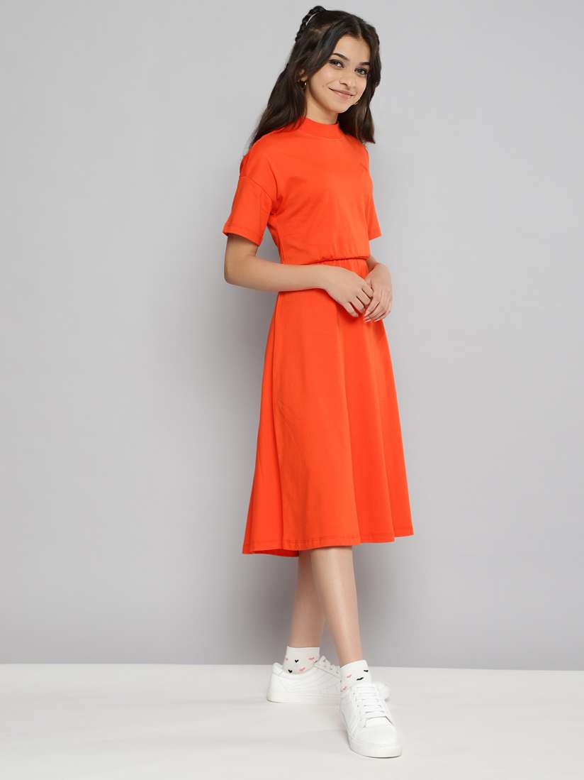Buy JUSTICE Coral Pure Cotton T shirt Dress Dresses for Girls 15593890 Myntra