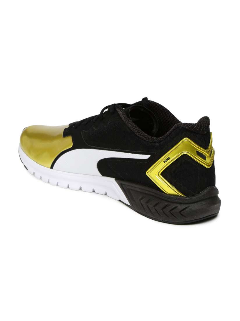 Puma ignite black and gold discount