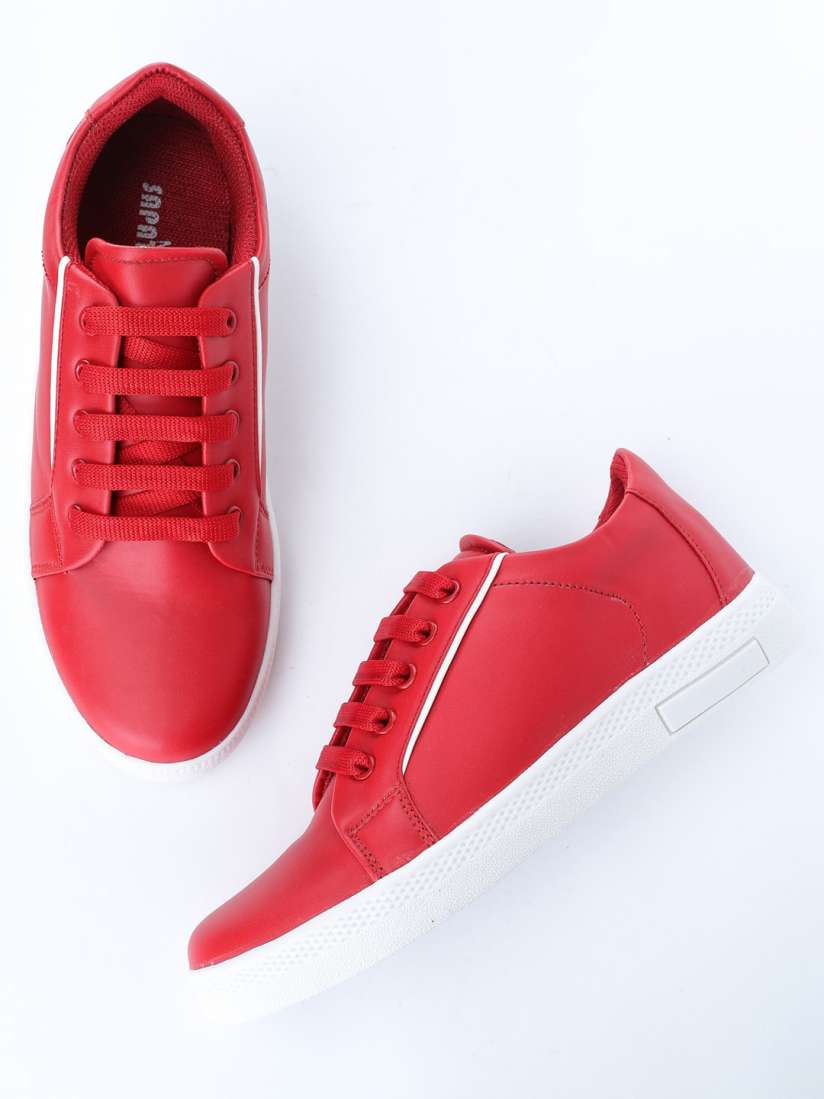 Buy SAPATOS Women Red Sneakers Casual Shoes for Women 15599582 Myntra