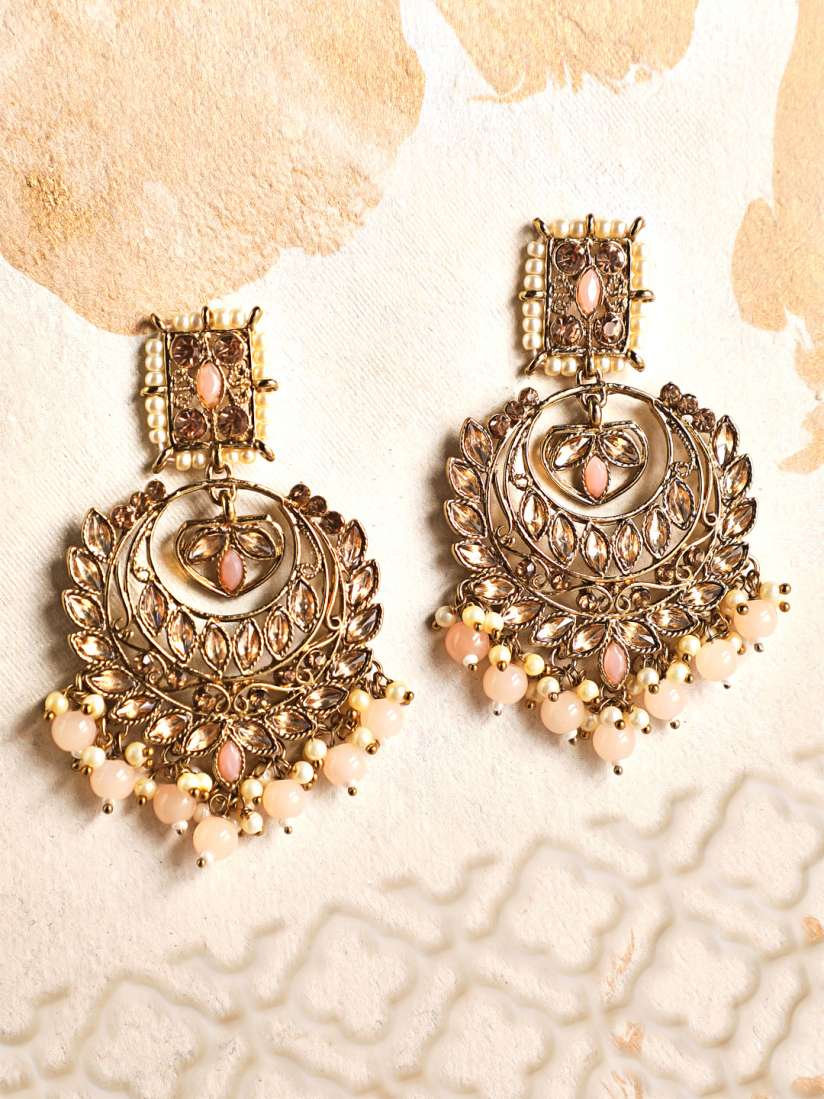 Buy Rubans Gold Plated Handcrafted Crescent Shaped Drop Earrings Earrings for Women 15600750 Myntra