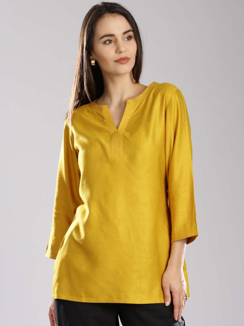 Yellow kurtis on myntra outlet