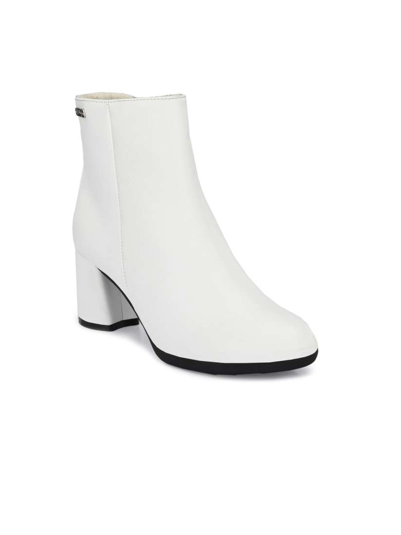 Buy Delize White Party Block Heeled Boots Boots for Women 15606984 Myntra