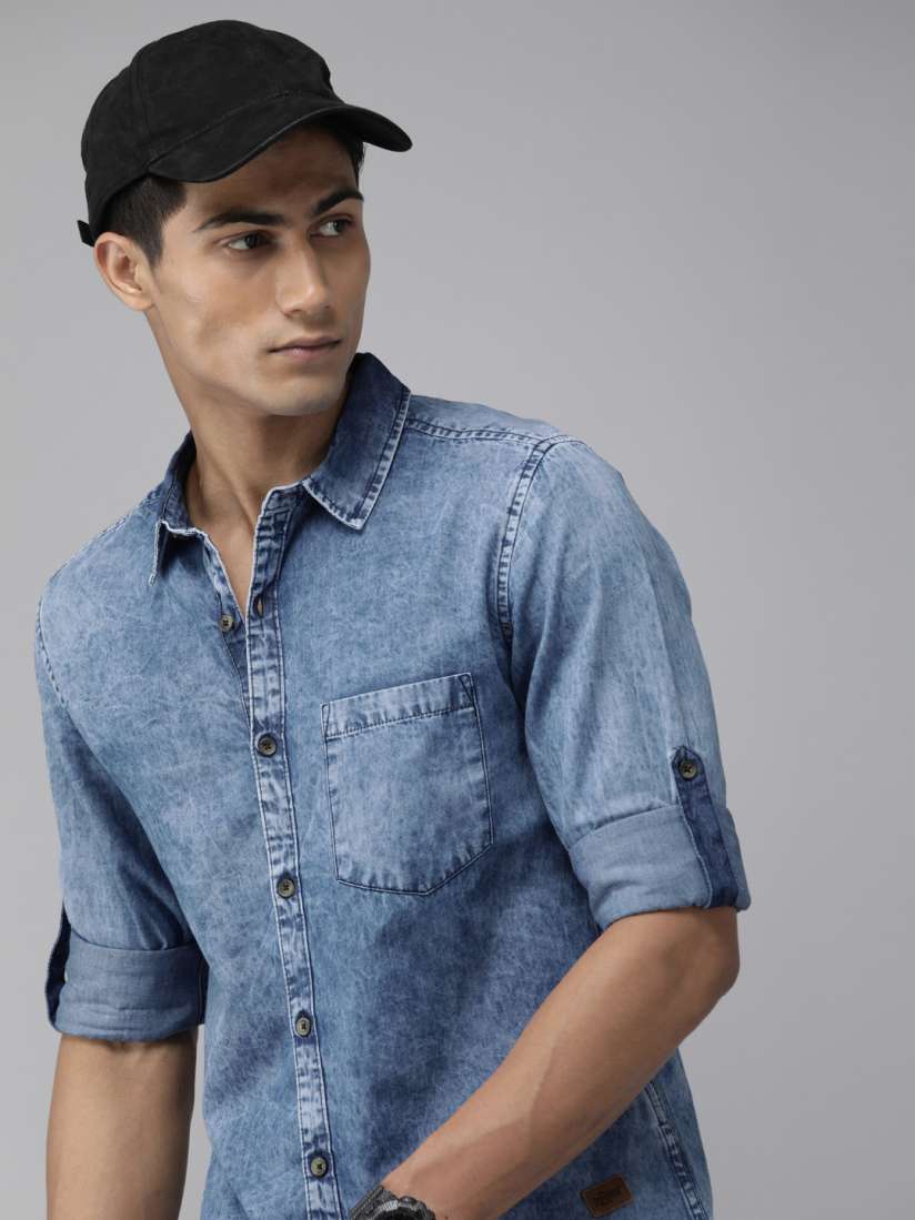 Myntra denim shirts hot sale