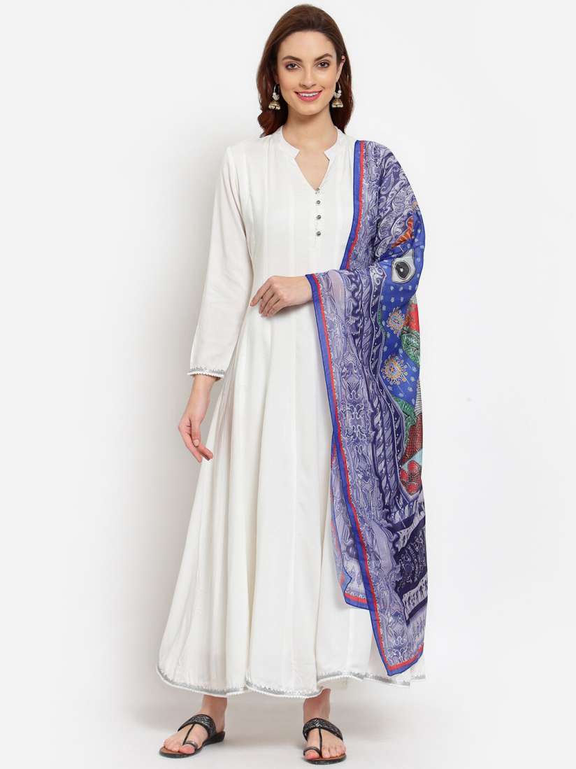 Myntra white anarkali shop