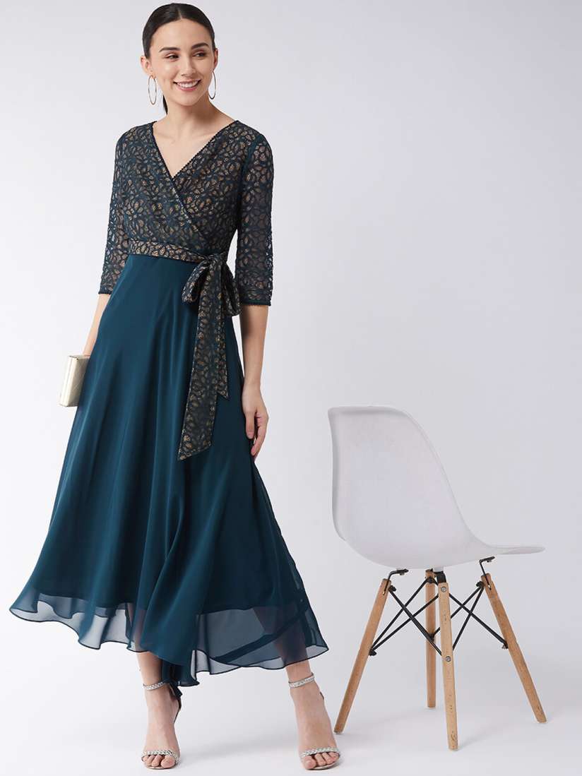 Buy Miss Chase Georgette Lace Overlay Maxi Dress Dresses for Women 15617510 Myntra