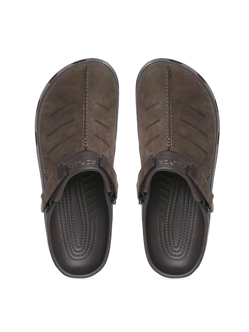 Mens brown leather crocs store