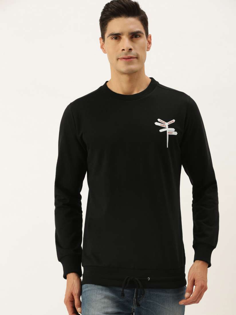 Buy FOREVER 21 Men Black Graphic Printed Round Neck Pullover Sweatshirt Sweatshirts for Men 15627932 Myntra