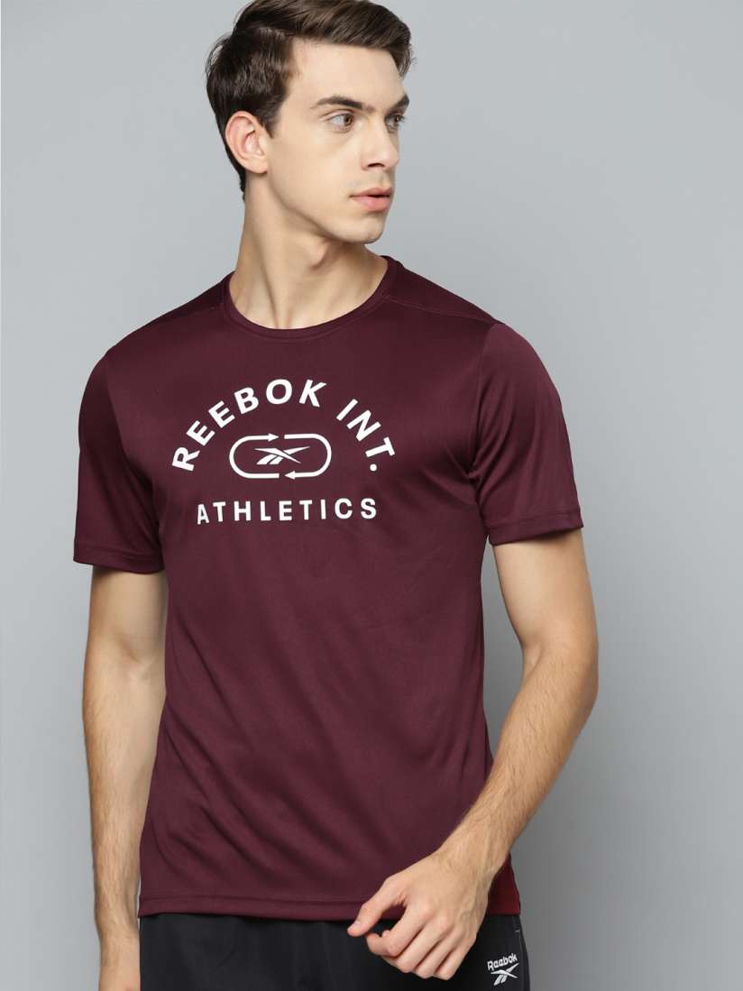 Burgundy reebok shirt discount