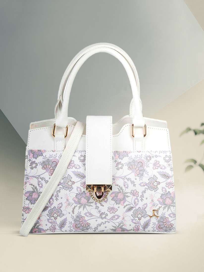 White floral handbag cheap