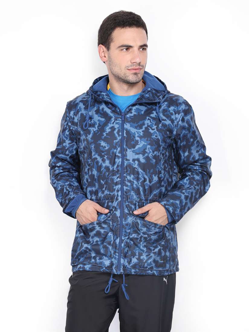 Buy PUMA Men Blue InCycle Camo Windbreaker Printed Hooded Jacket Jackets for Men 1565036 Myntra