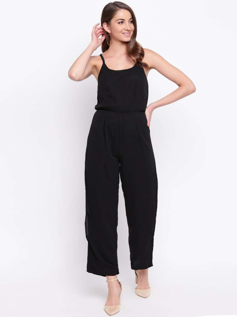 Buy Mayra Women Black Solid Basic Jumpsuit Jumpsuit for Women 15652500 Myntra