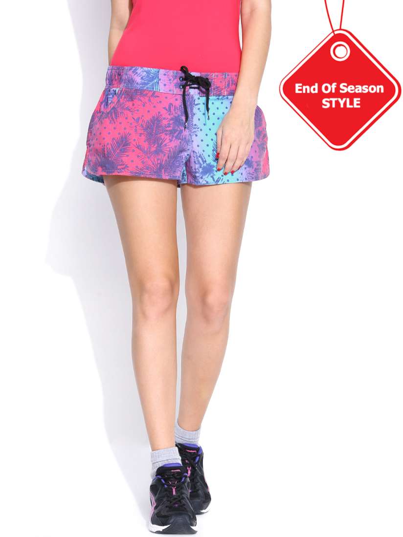 Buy PUMA Women Pink Blue Printed FUN Hot Shorts Shorts for Women 1565509 Myntra