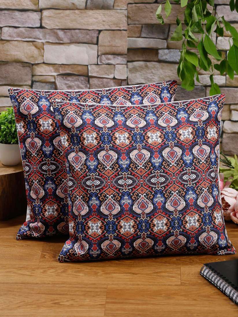 Buy Alina decor Set of 2 Purple Blue Ethnic Motifs Square Cushion Covers Cushion Covers for Unisex 15660758 Myntra