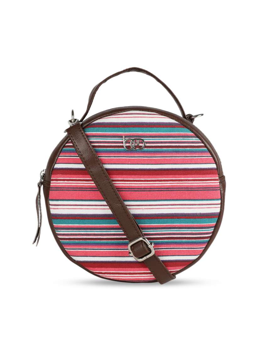 Buy Bagsy Malone Multicoloured Striped Round Sling Bag Handbags for Women 15661376 Myntra