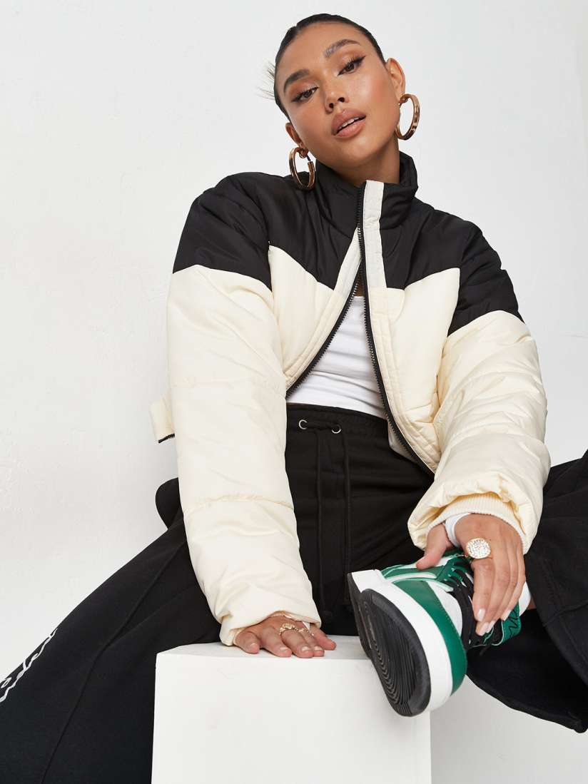 Missguided cropped puffer jacket sale