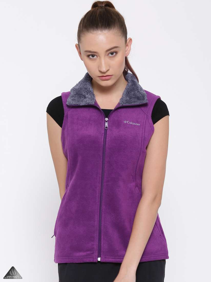 Buy Columbia Women Purple Dotswarm Fleece Hiking Trekking Outdoor Jacket Jackets for Women 1567433 Myntra