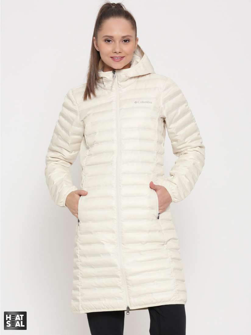 Buy Columbia Off White Flash Forward Hooded Hiking Puffer Jacket Jackets for Women 1567474 Myntra
