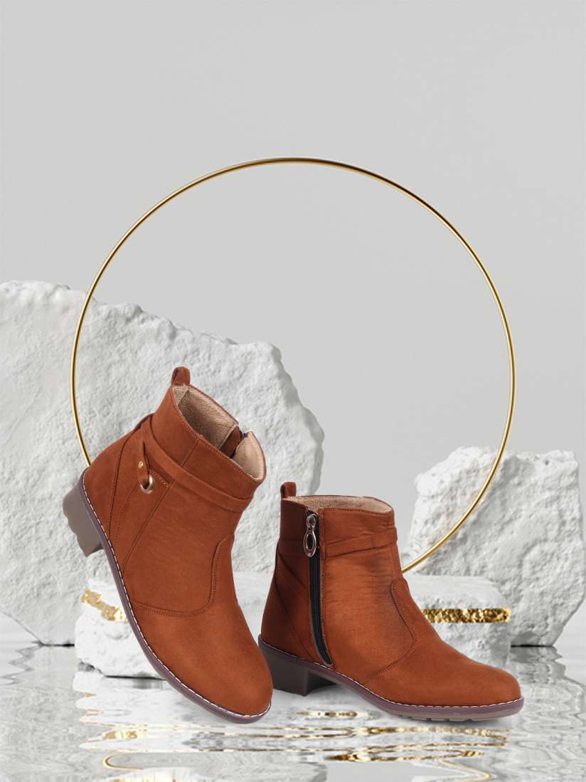 Ladies tan flat boots shop