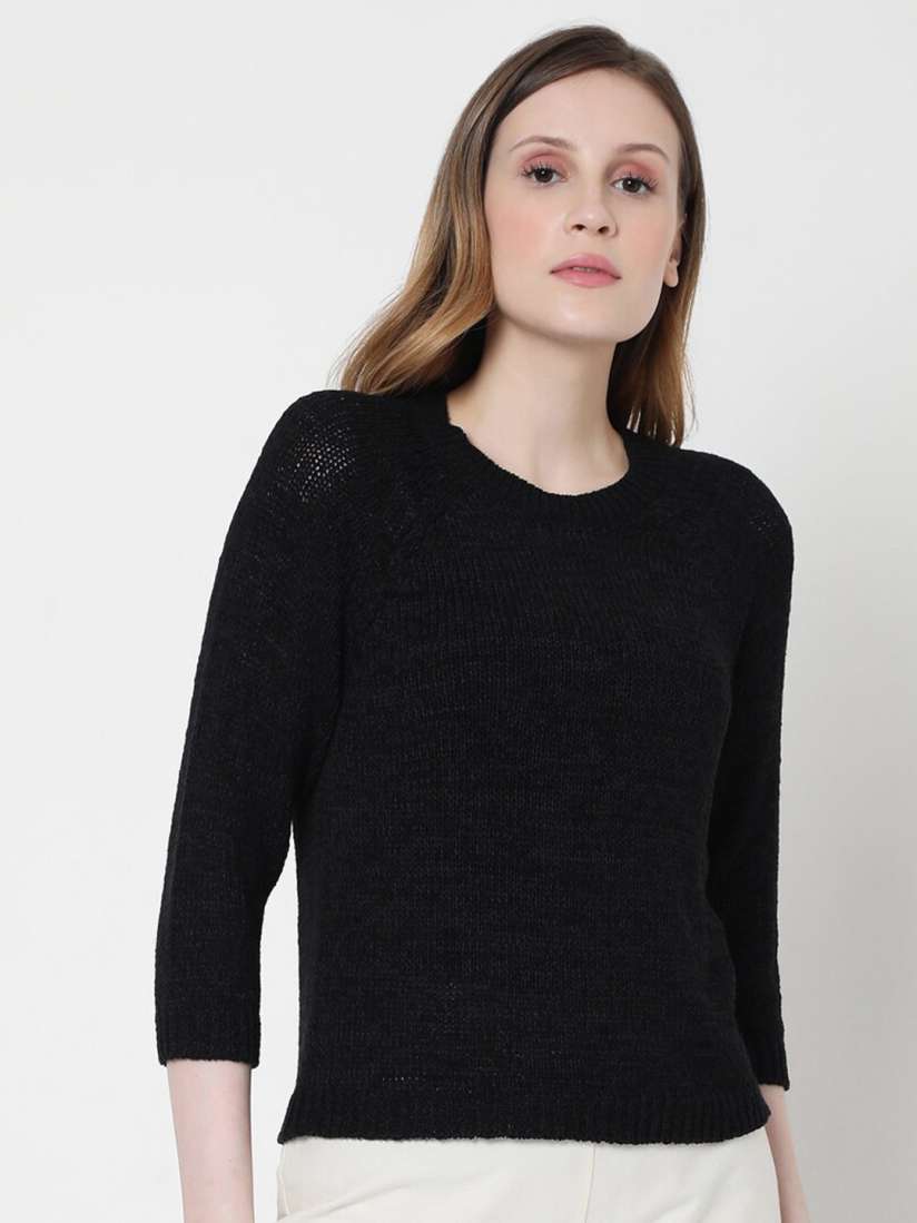 Buy Vero Moda Women Black Pullover Sweaters for Women 15687566 Myntra