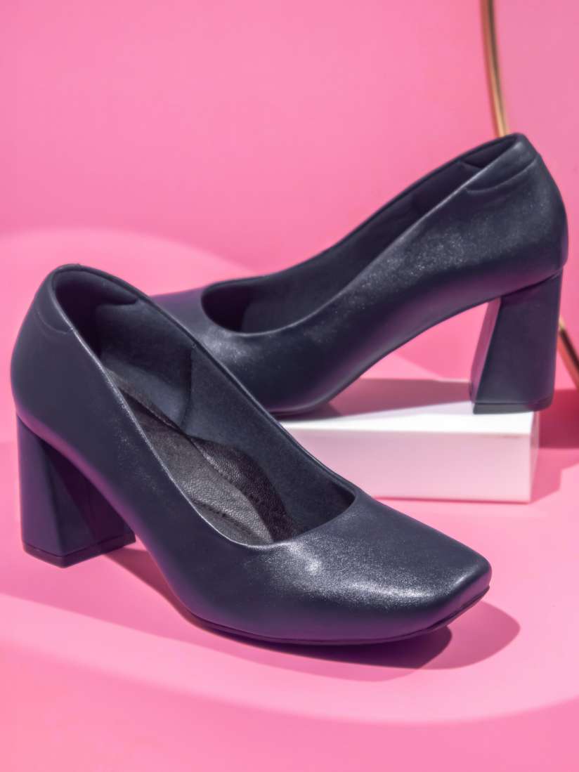 Buy Inc 5 Women Navy Blue Block Heels Heels for Women 15692932 Myntra