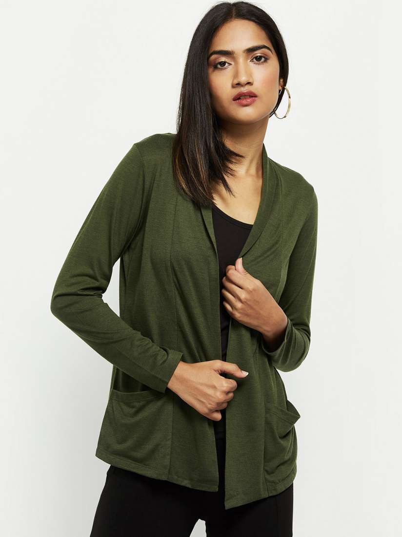 Olive green long shrug store