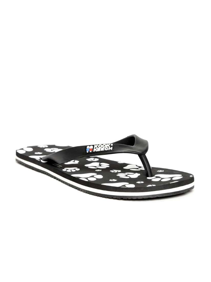 Buy Kook N Keech Men Black White Printed Flip Flops Flip Flops for Men 1570158 Myntra