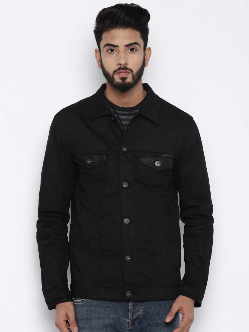 Jack & jones black denim jacket cheap