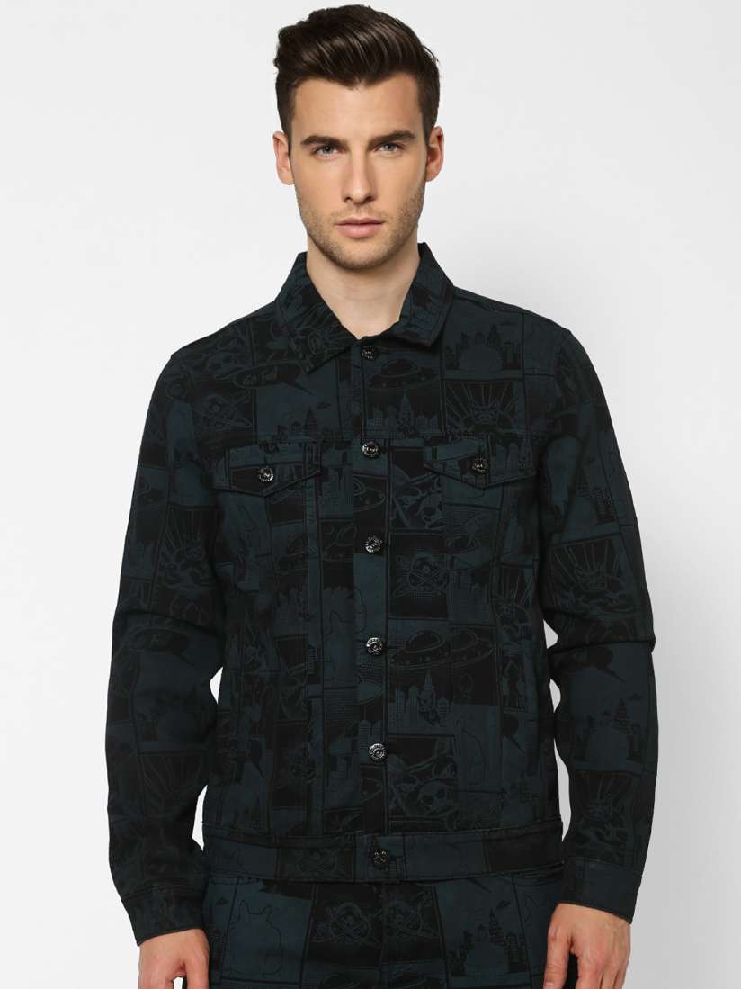 Jack & jones black denim jacket clearance