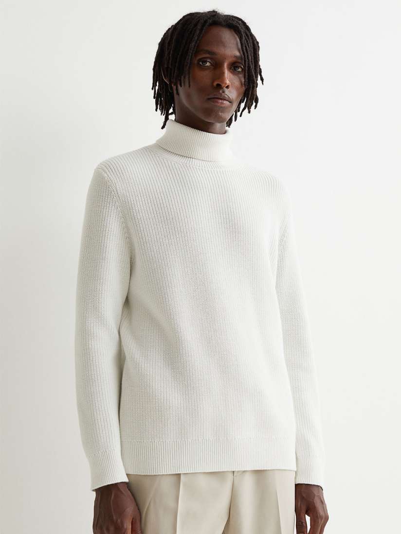White roll neck jumper men 2025