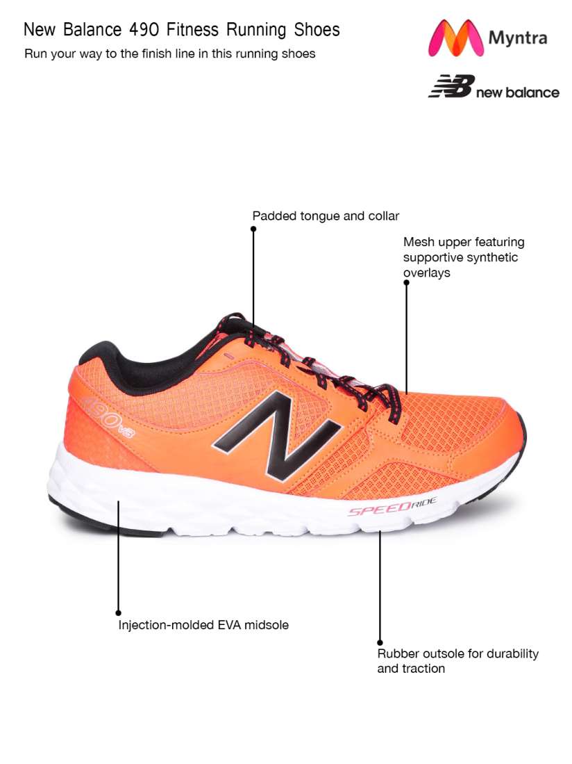 Buy New Balance Men Orange M490CL3 Running Shoes Sports Shoes for Men 1572811 Myntra