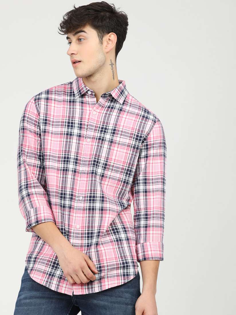 Arrows checked cotton-blend shirt